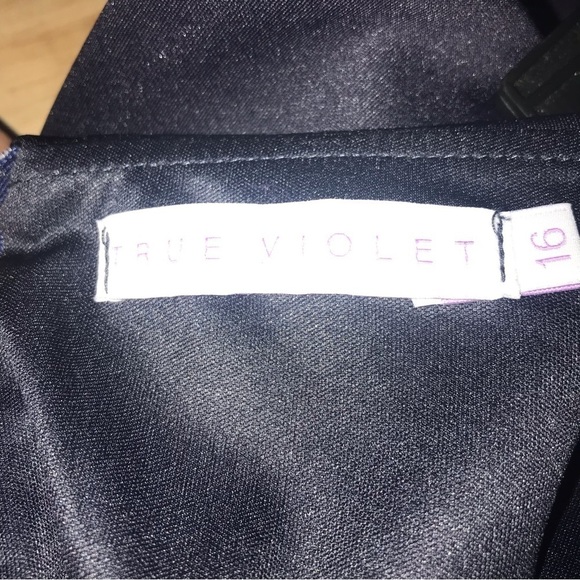 True Violet Ruffle Strapless One Arm Stretch Black MIDI Dress 16 - Picture 5 of 8